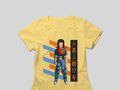 DBZ Android 17 T-Shirt Design android16 tshirt anime design anime tshirt dbz tshirt illustration merch merch design merchandise design tshirt design vector