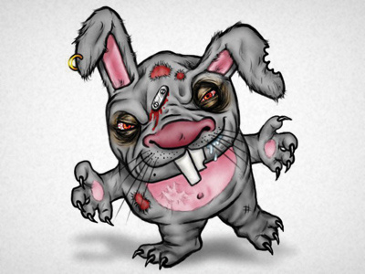 Bunny bunny drawn illustration rabbit zombie