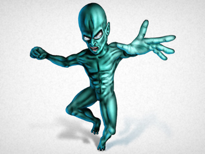 Alien alien drawn figure green photoshop
