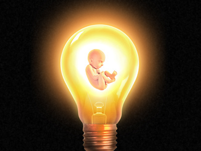 An idea is born birth brainstorming creative idea