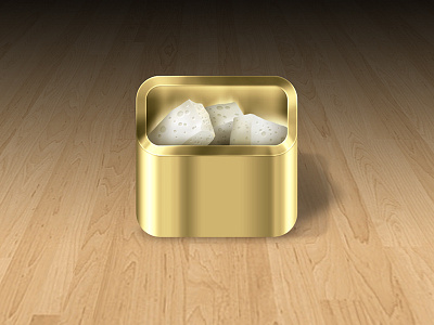 Cheese in a tin, iOS icon style cheese gold icon illustration ios iphone psd tin