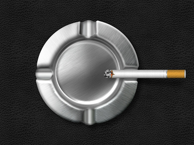 Ashtray with a cigaret ashtray cigaret illustraion metal photoshop shine
