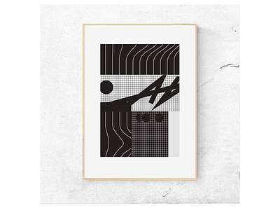 Moon Tiles abstract art art graphic design illustration poster print