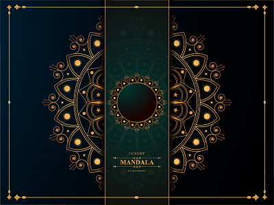 Luxury ornamental mandala design vector background in gold color