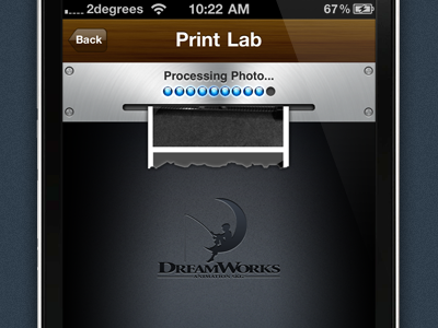 Photo Printing Screen android app application dreamworks iphone mobile puss in boots ui