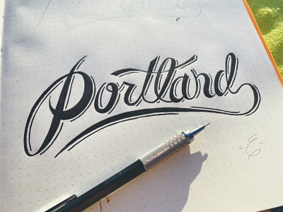 Portland Type drawn hand script type