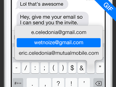 Email Shortcut Concept concept email feature ios 7 keyboard request shortcut