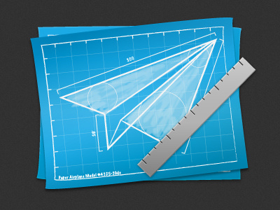 Plane airplane blue icon paper print