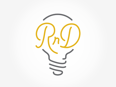 Research And Development Logo classic light lightbulb logo rd rnd type vintage
