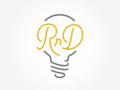 Research And Development Logo classic light lightbulb logo rd rnd type vintage