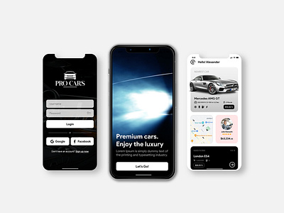 Car on rent - UI design (Mobile application)