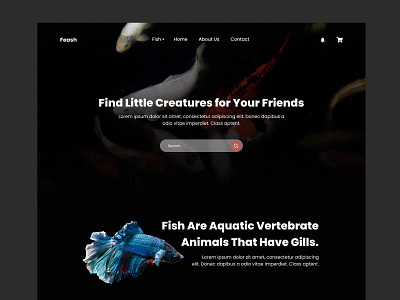 Fish Shop - Dashboard Website app dashboard design fish fishshop graphic design landingpage page pet petshop shop ui uiux ux web website