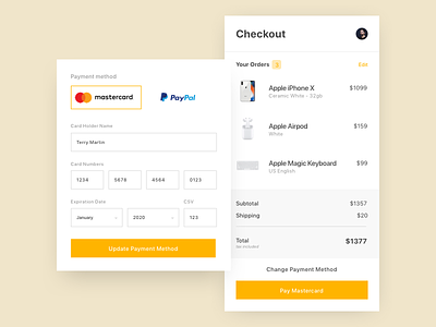 Checkout Screens checkout credit card finance form money payment shopping