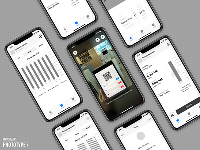 Punch – Attendance management - Mobile app prototype 1pac app design attendance attendance management design experiment human resource interaction design mobile app process product design prototype sketch ui ux wireframe