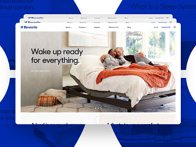 Reverie Redesign beds ecommerce mattress webdesign website