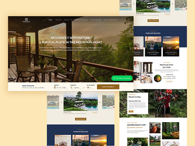 Web Design For Mountain Resort accomodation activities airbnb airy bogor experience hotel indonesia luxury mountain nature outdoor resort rooms stay travel uiux web design website design