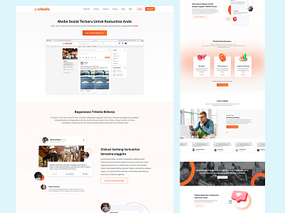 Website Design For All in One Community Management Platform 3d asset clean community figma graphic design indonesia management minimalist modern orange platform startup uiux web design website website design