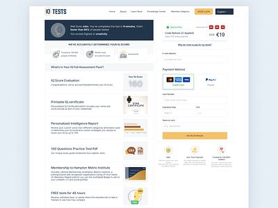 Checkout Page For IQ Test american express checkout credit card design digital product design gateway indonesia intellectual international iq measure page payment productivity test ui uiux ux design web website