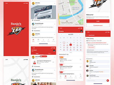 Local Sports Club & Team Management App application australia banjos basketball club communication design digital product design hub indonesia launceston lightning local management mobile app sports team ui uiux ux design