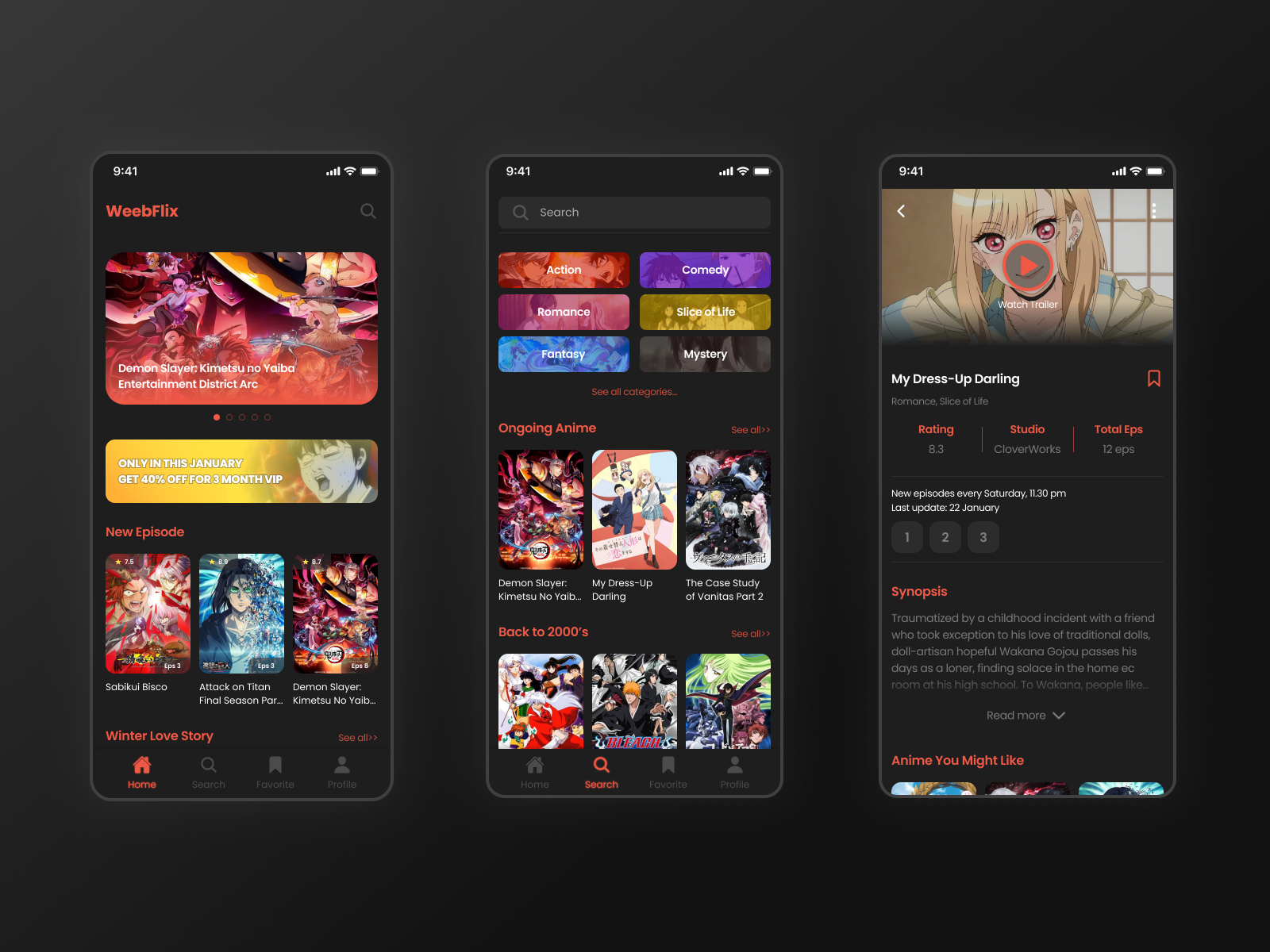 Anime Streaming Platform Mobile App UI Design By Fahmi Majid On Dribbble