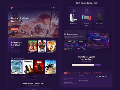 Game Store UI Web Design - Respawn Game Store