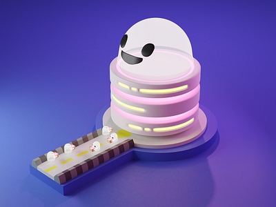 3D Illustration for GHosting(Ghost Hosting) 3d 3d illustration 3d model blender 3d ghost hosting