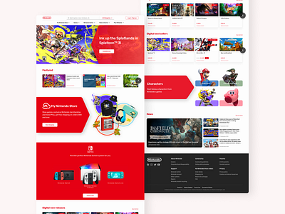 Nintendo Website Redesign landing page nintendo nintendo website ui design ui ux ui web uiux ux web design