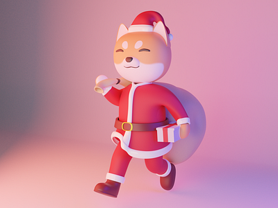 🎅 3D - Shiba Inu in Christmas 3d 3d character 3d design christmas christmas 3d dog 3d shiba dog shiba inu shiba inu 3d