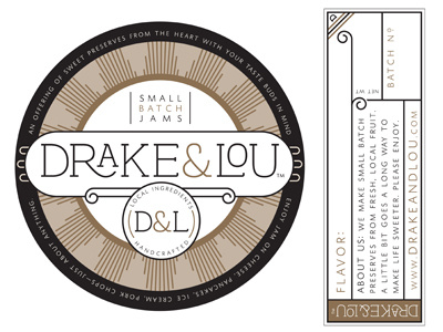 Drake & Lou Labels art deco jam jar labels letterpress packaging