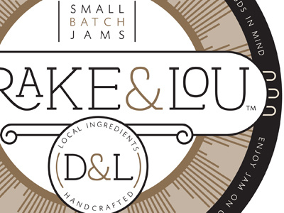 Drake & Lou Label art deco jam jar label letterpress logo packaging