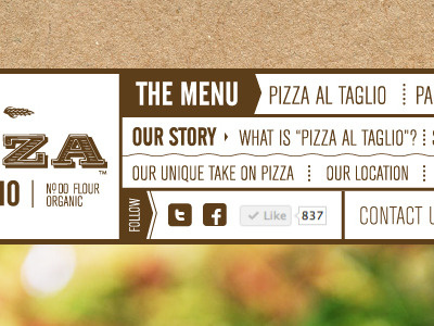 Pizza Website Navigation food navigation pizza website