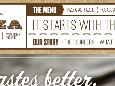Pizza Website Navigation
