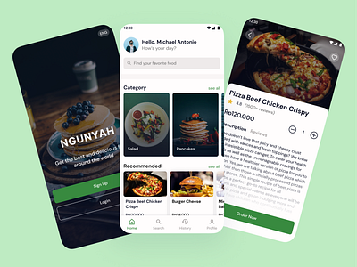 Ngunyah Food App food food and drink food app food app design food app ui food application food apps food delivery food delivery app food delivery application food delivery service mobile app mobile app design mobile design mobile ui order app order food ui uiux ux