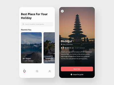 Travel Guide App app clean design minimalist mobile tour tour guide tourism travel travel app travel guide ui ux