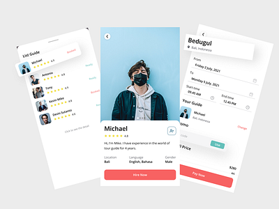 Tour Guide App app card clean concept design design detail page list mobile tour tour app tour guide travel travel app travelling ui ux