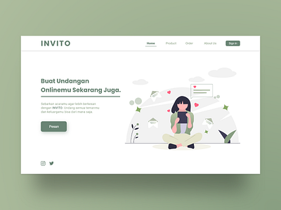 INVITO Landing Page design illustration invitation mockups ui uidesign ux uxdesign webdesign website