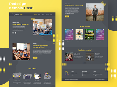 Redesign - Kemala Unsri design landingpage mockups prototype ui uidesign uiuxdesign ux webdesign