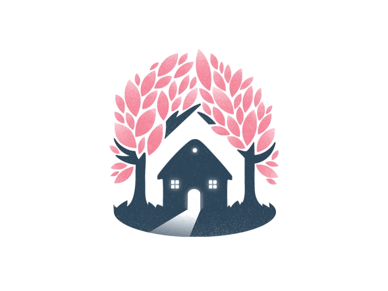 Forest House 2d after effects animation forest garden home house logo tree