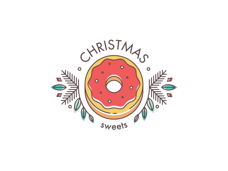 Christmas Sweets Logo 2d after effects animation christmas donut food sweets xmas