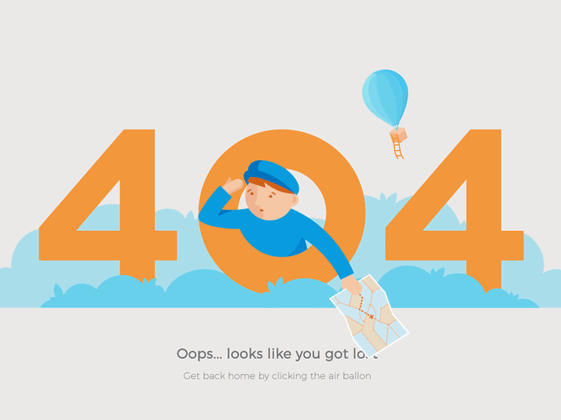 animated 404 page