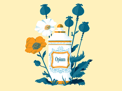 Opium container contenant drawing illustration opium pharmacie pharmacist photoshop