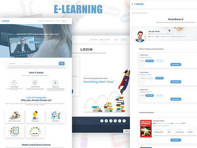 E-Learning Platform branding design elearning illustration online learning ui website