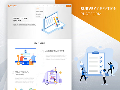 Survey Creation Platform animation app branding design illustration logo ui ux web website