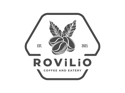 ROVILIO COFFEE LOGO branding design icon logo typography ui vector