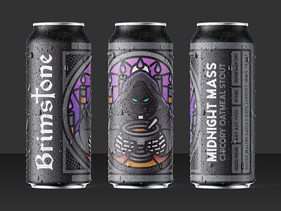 Brimstone Brewing Co. Midnight Mass Beer Label beer beer art beer can design graphic graphicdesign illustration label label design stout vector
