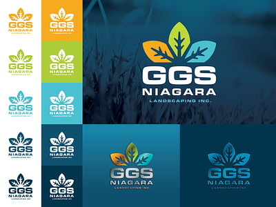 GGS Niagara Landscaping Inc. Logo brand branding design graphic icon identity landscape landscaping leaf logo logo design logodesign logodesigner negative positive positive negative positivenegative seasons snowflake vector