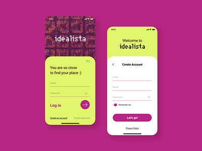 Sign Up Page Study for Idealista #DailyUI