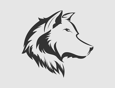 Wolf Logo Design Vector silhouette