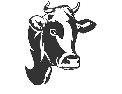 Cow Head Logo Design Vector sketch