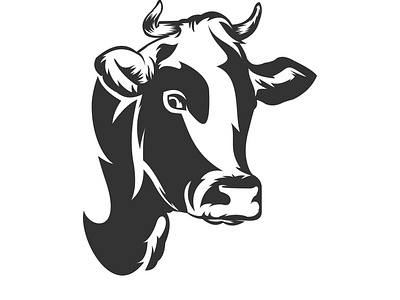 Cow Head Logo Design Vector